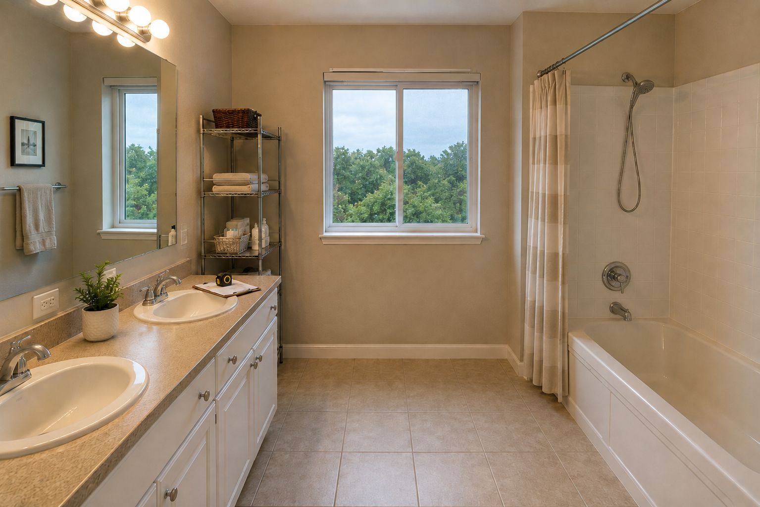 The same bathroom before the RapinCore remodeling process