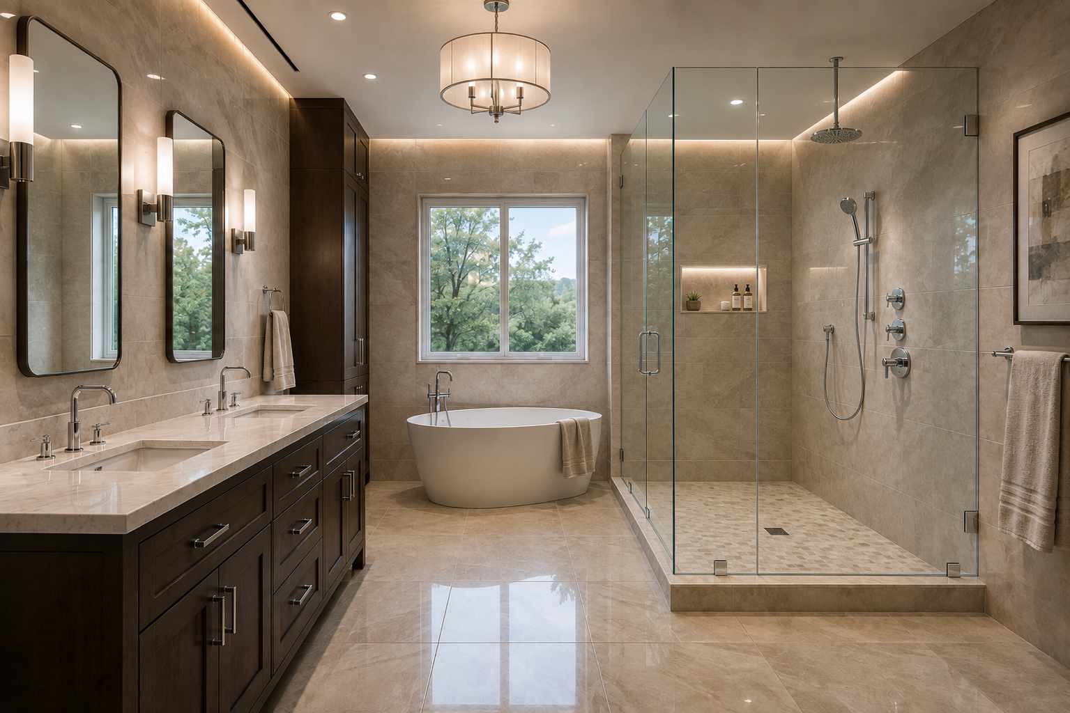 The completed RapinCore bathroom after remodeling